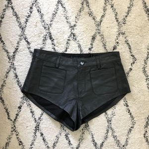 Like New One Teaspoon Leather Shorts Size AUS 8